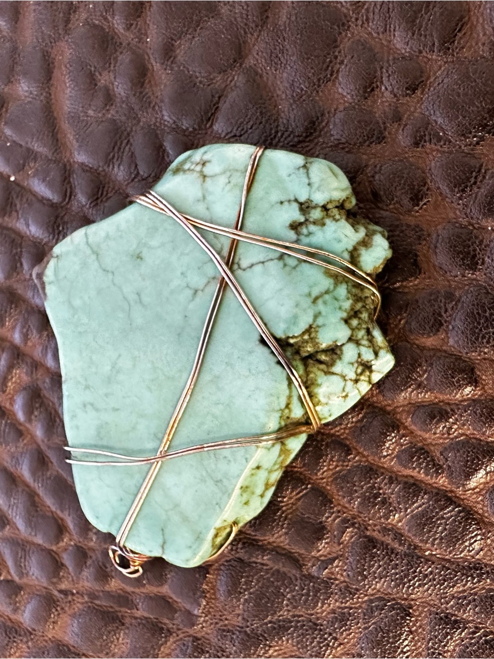 Wire-Wrapped Turquoise Pendant
